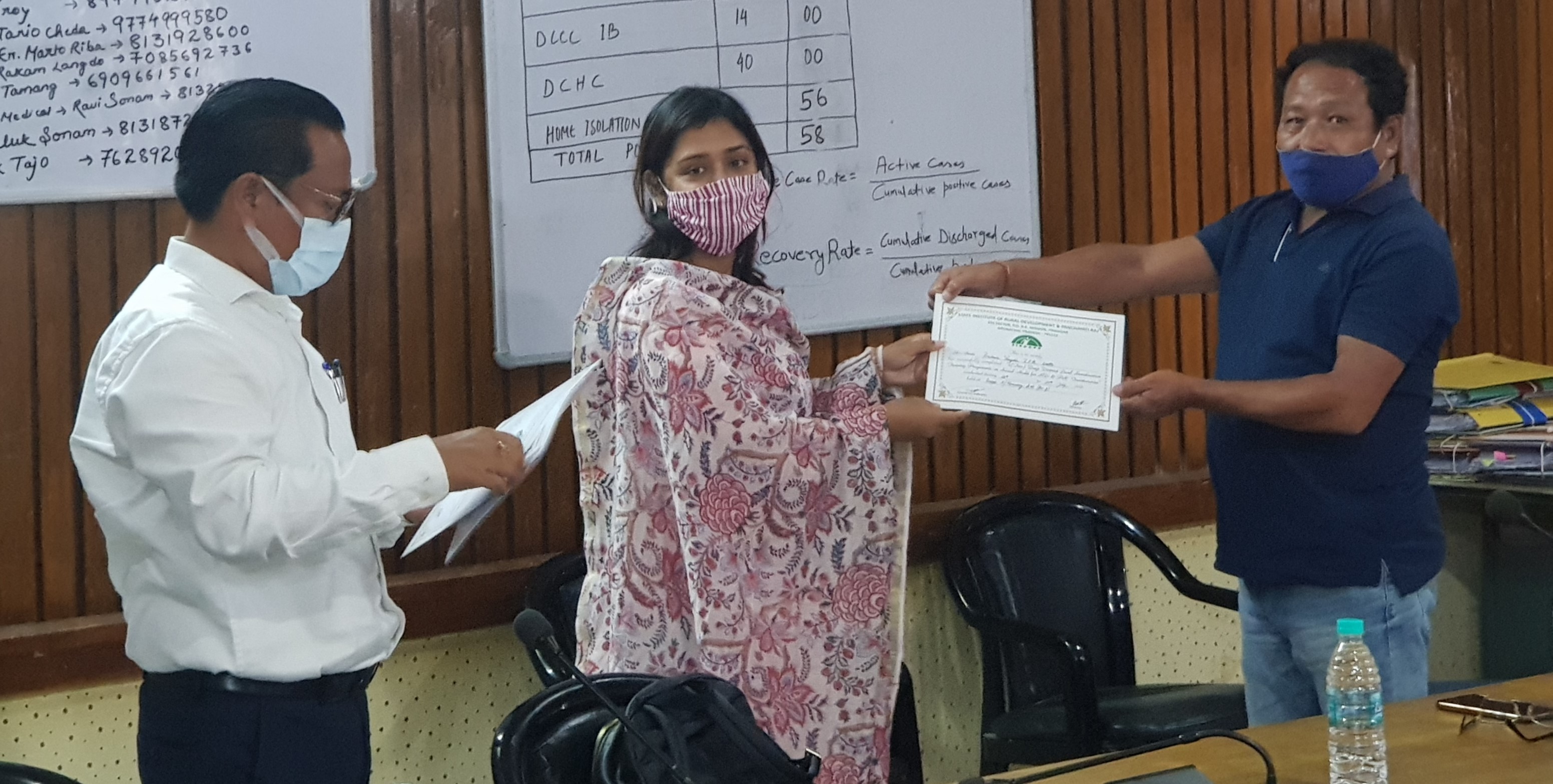 Participants receiving Completion Certificate of training attended during 2 days District Level Sensitization Training on Social Audit from ADC East Kameng District conducted during 26/07/2021.